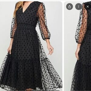 Seen and Be Seen Black Polka Dot Dress